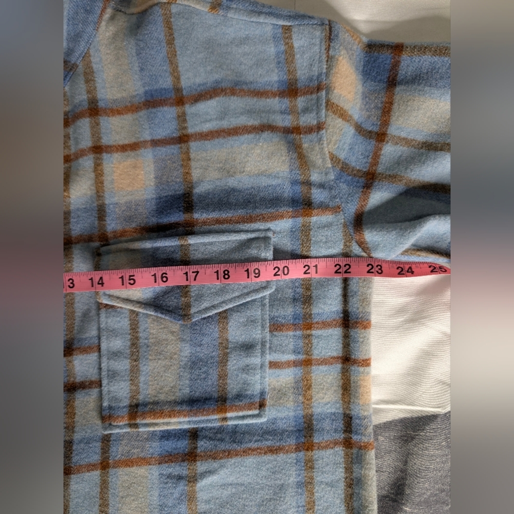 Ford Blue and Brown Plaid (Flannel) Button Up Shirt - Picture 9 of 10